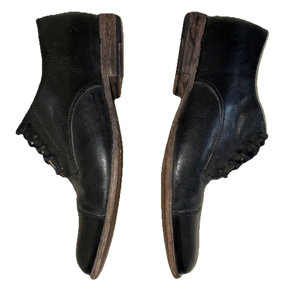 Frye Harvey Shoes‎ Men's 9 D Black Leather Cap Toe Oxford Dress Lace Up